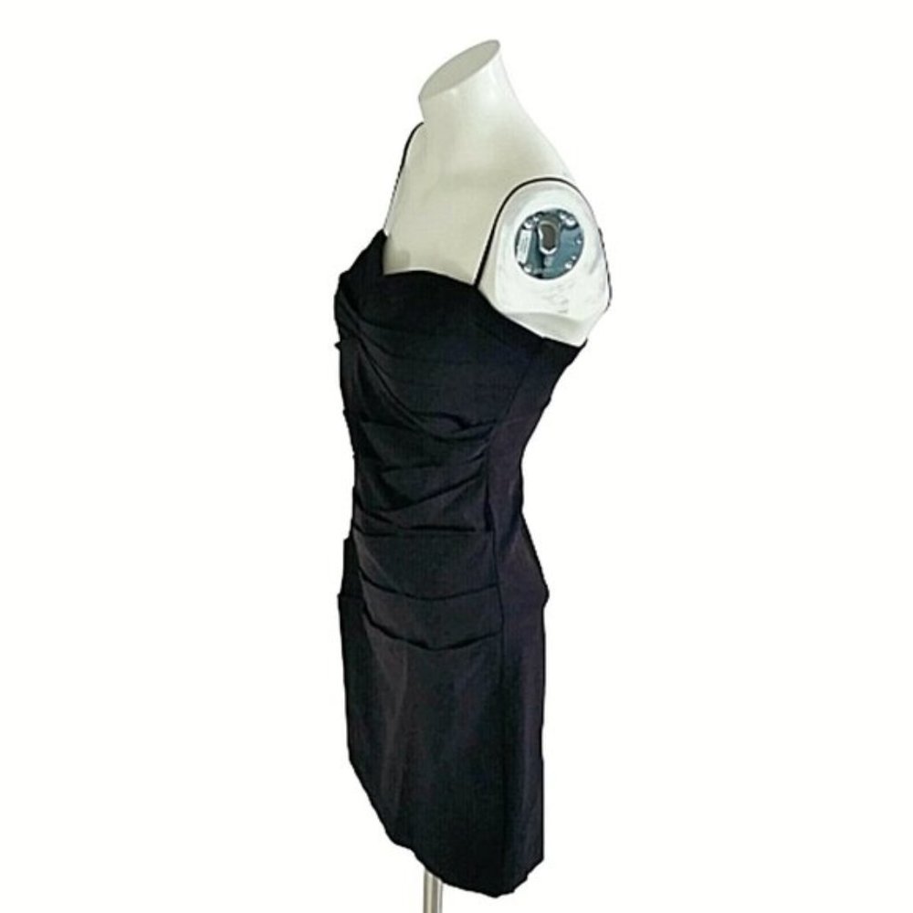 Ruby Rox Black Ruched Sheath Bodycon Mini Dress - Picture 3 of 7